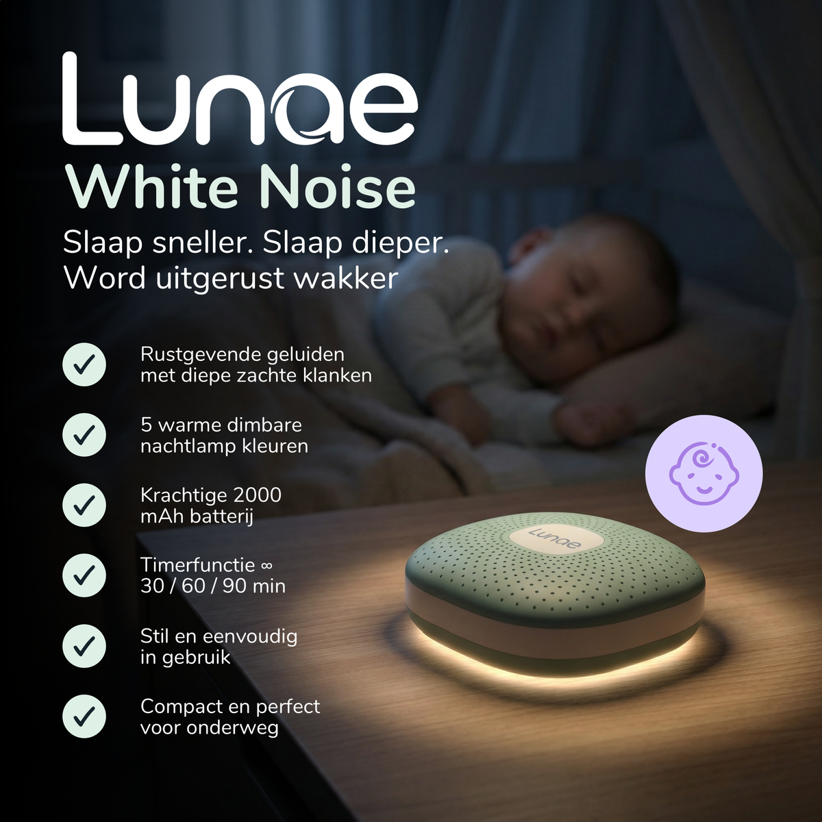 White Noise apparaat - Mint Groen