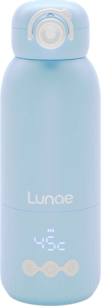 Lunae draagbare flessenwarmer in lichtblauw